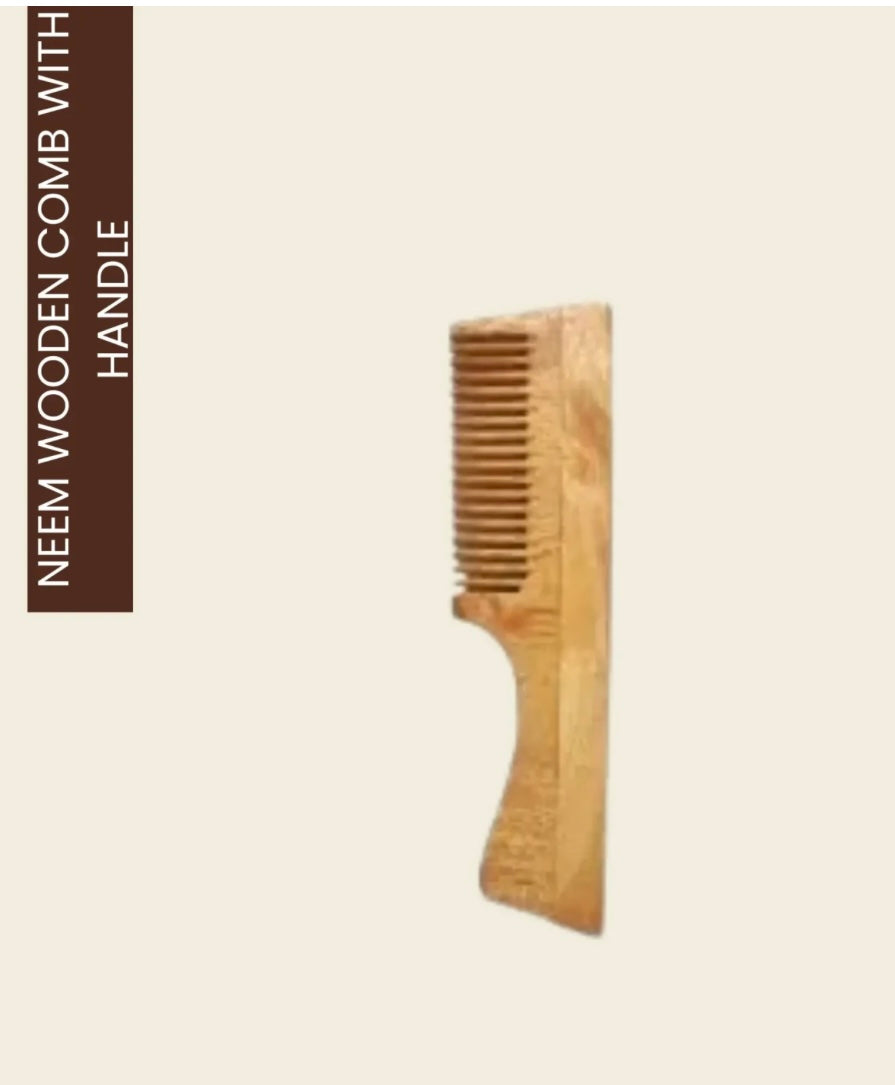 Neem comb with handle